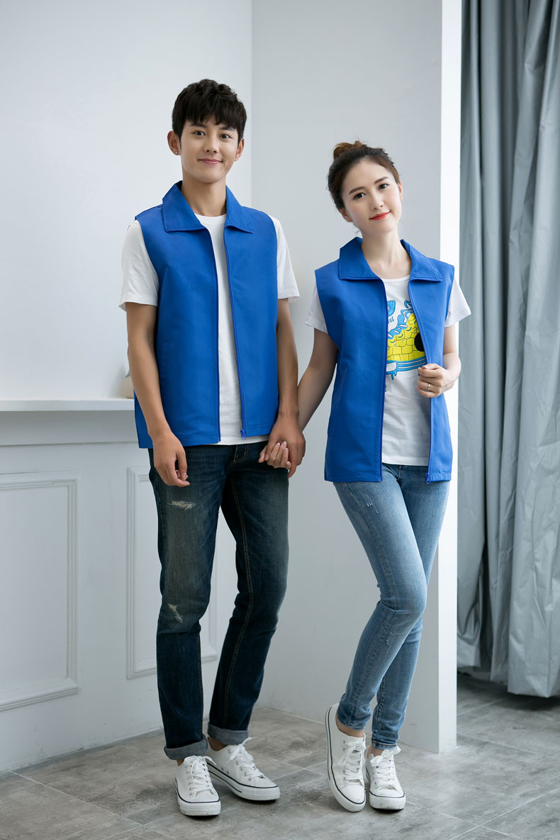 印logo定制志愿者马甲义工工作服公益活动服装v领背心纯棉红马甲(图27)