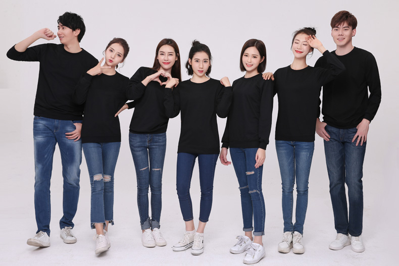 纯棉圆领卫衣工作服定制logo加厚企业文化衫定做无帽广告团体服装(图22)