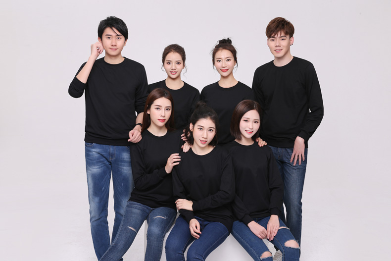 纯棉圆领卫衣工作服定制logo加厚企业文化衫定做无帽广告团体服装(图21)