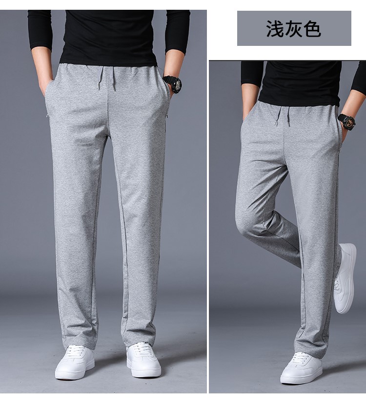 运动裤男休闲裤秋冬季纯棉直筒长裤大码宽松加绒卫裤男春秋跑步裤(图4)