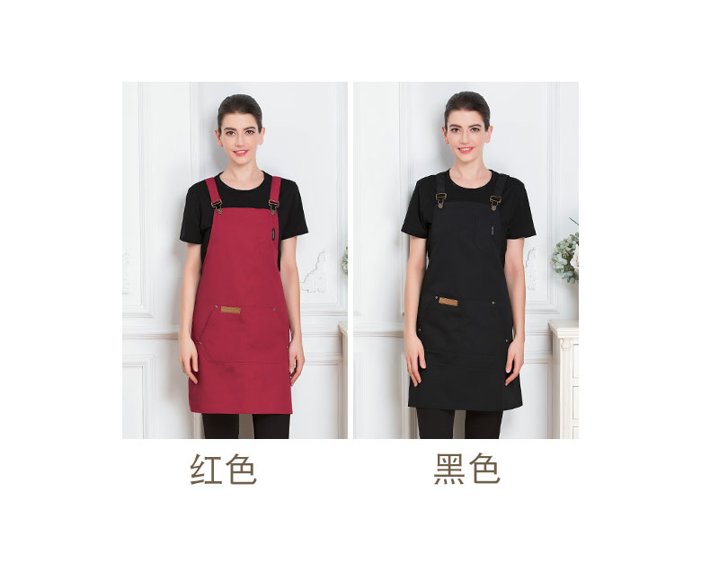 韩版定做LOGO背带园艺网咖理发加厚耐磨西餐厅烘焙蛋糕奶茶店围裙(图4)
