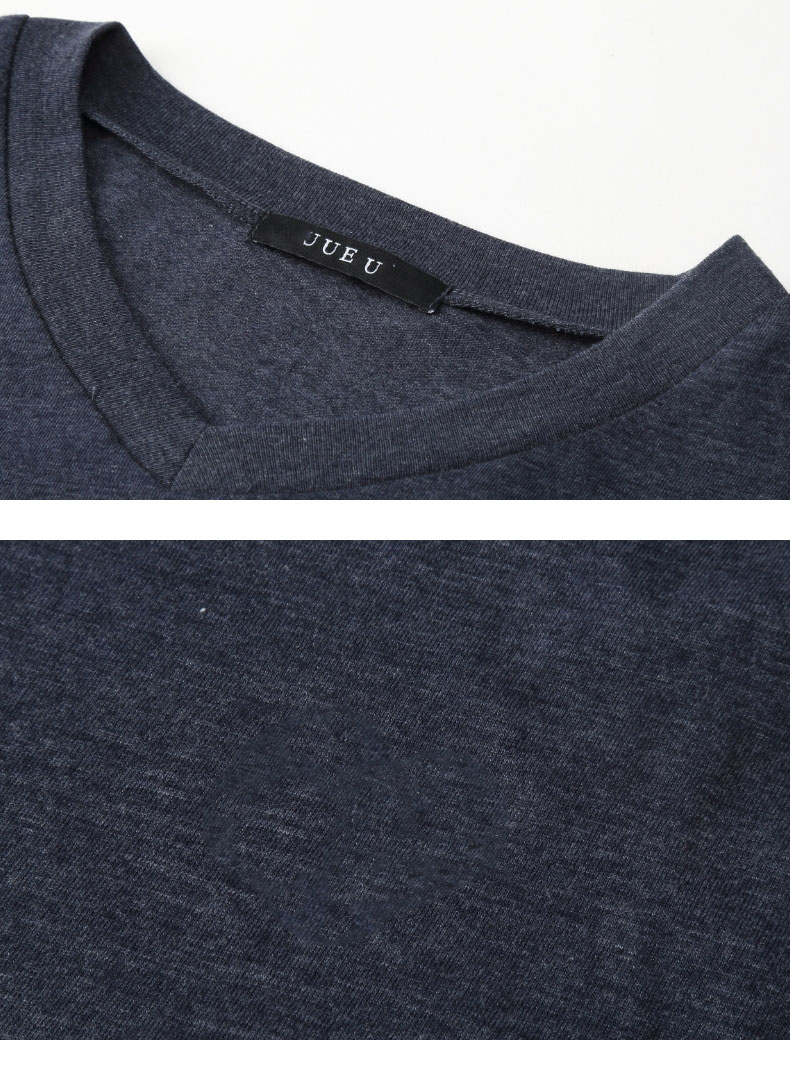 情侣款男士纯色倒三角LOGO长袖T恤(图13)