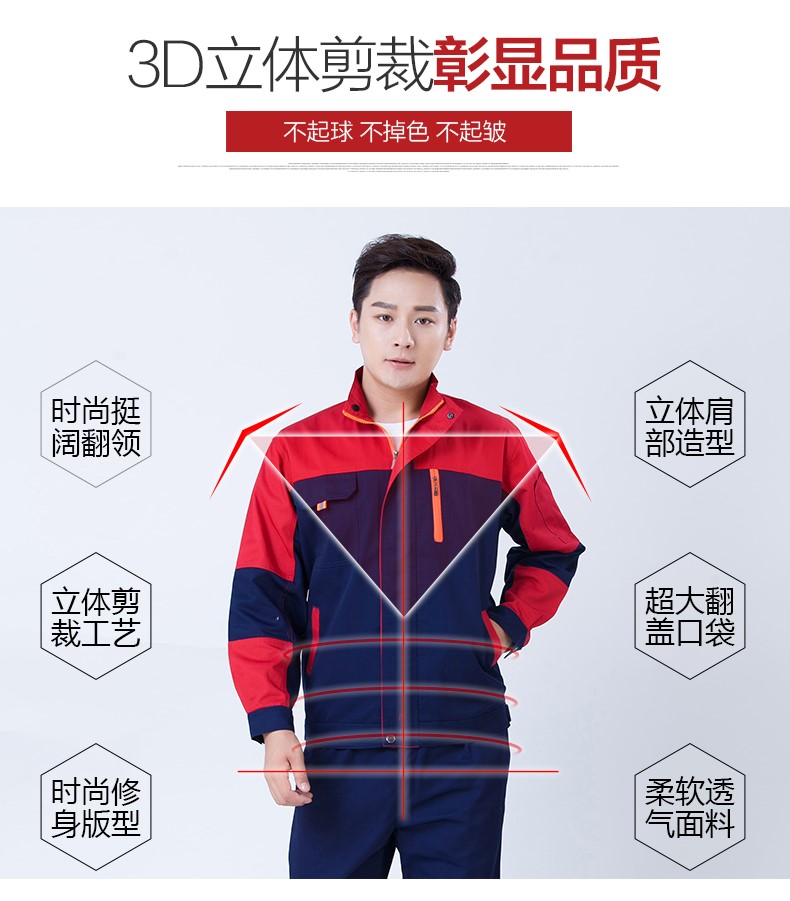工作服套装长袖夏季工装制服汽修劳保服厂服定制(图3)