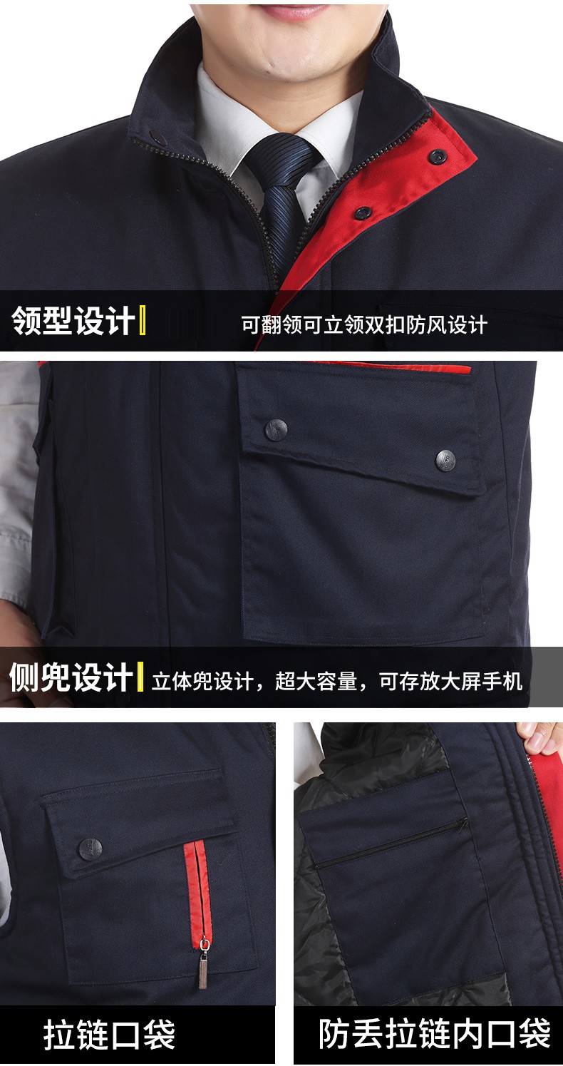 冬季多兜反光条劳保棉马甲(图7)