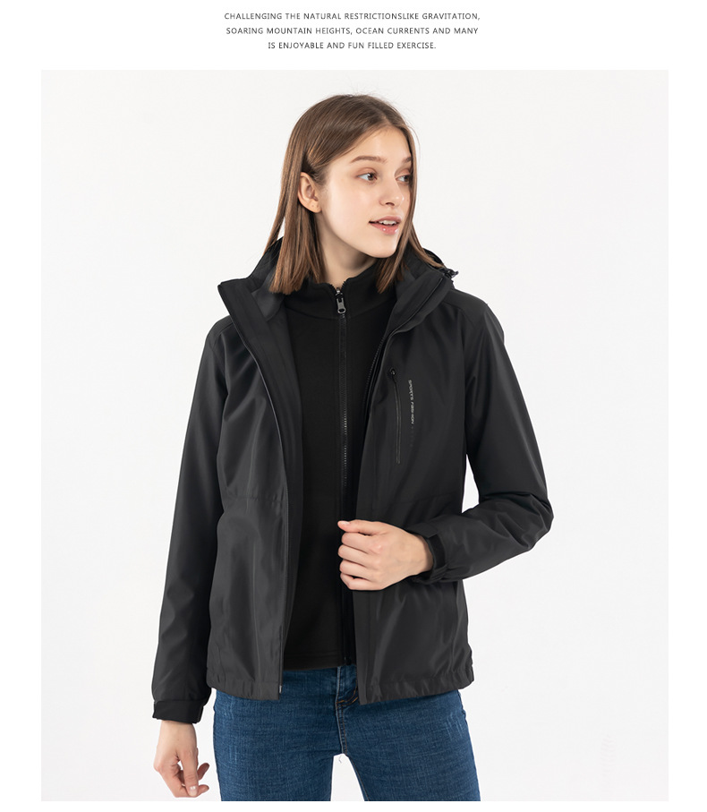 秋冬爆款情侣三合一冲锋衣男防风防水两件套户外服女团购定制印标(图18)