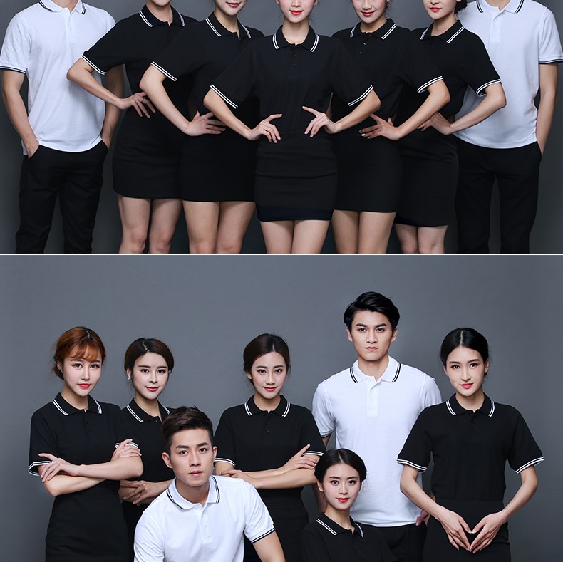 polo衫定制logo企业工作服t恤短袖翻领定做公司文化衫团体服印字(图15)