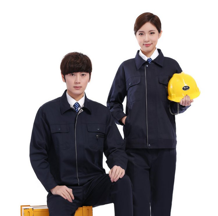 定做绣印logo长袖工作服套装男女春秋工厂车间工程服劳保服汽修服(图8)