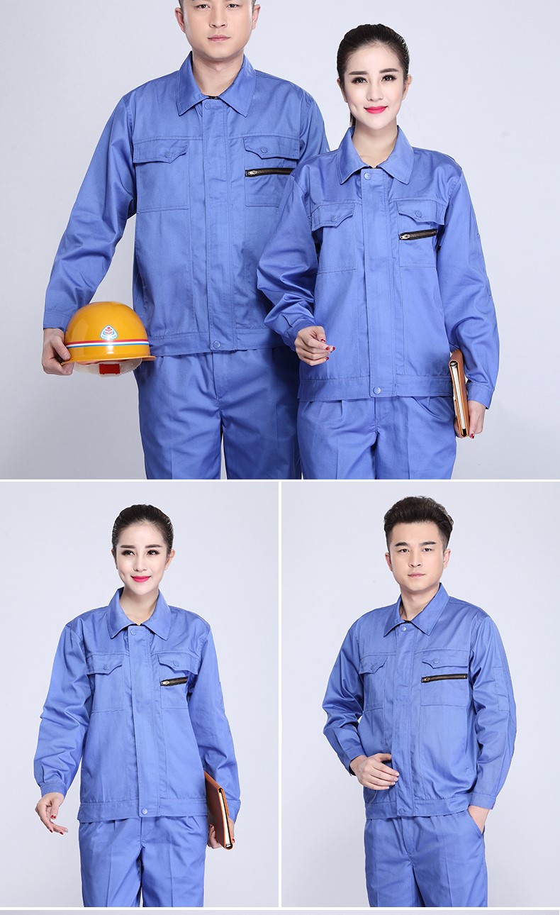 春秋长袖防静电工作服套装男耐磨电工劳保服电子厂工厂车间加油站(图7)