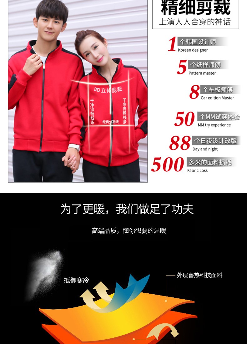 卫衣定制印字logo工作服加绒外套定做工装聚会团体服班服diy刺绣(图5)