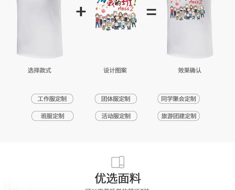 定制t恤工作班服文化衫定做diy印字logo短袖衣服同学聚会体恤来图(图8)