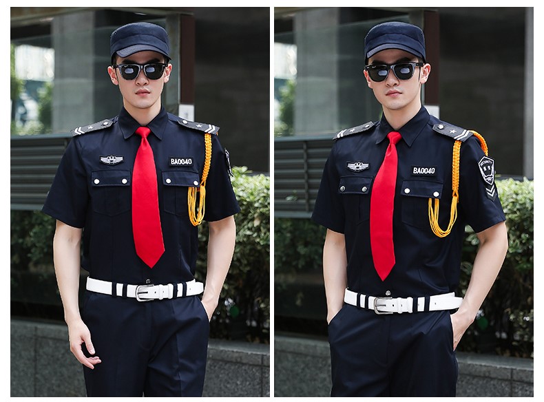 保安服短袖夏装工作服春秋形象岗黑蓝白售楼部房产酒店保安服套装(图10)