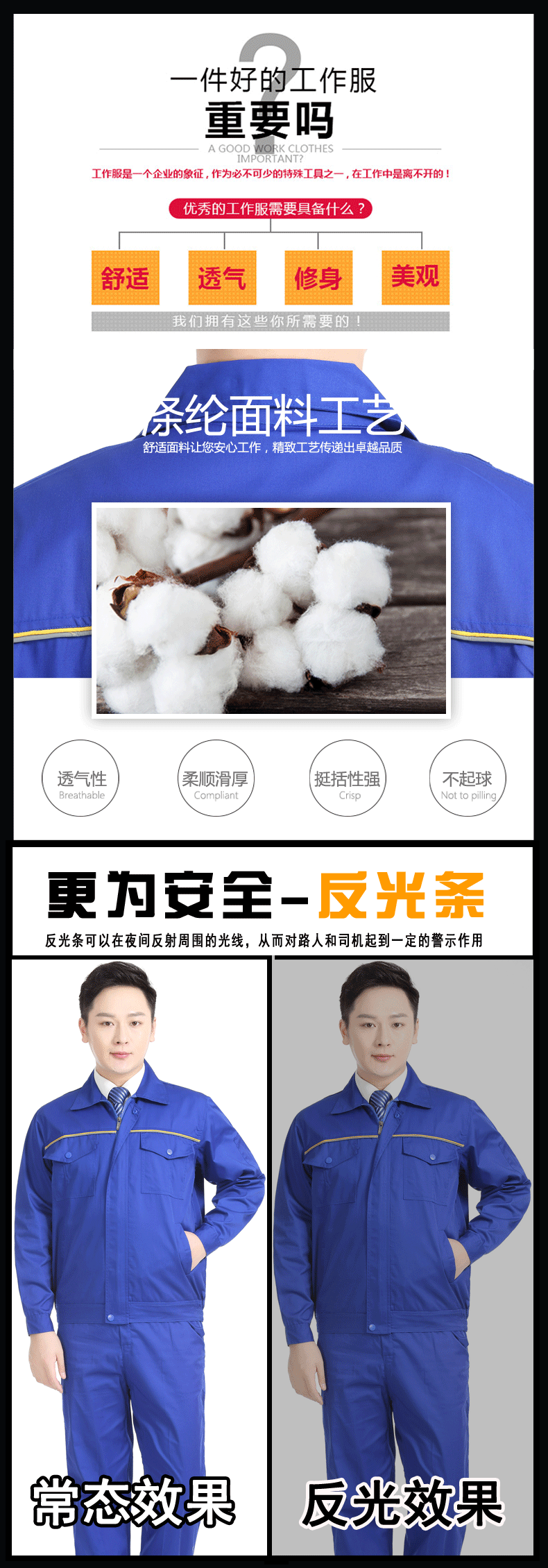 长袖耐磨秋季工厂车间维修工作服(图2)