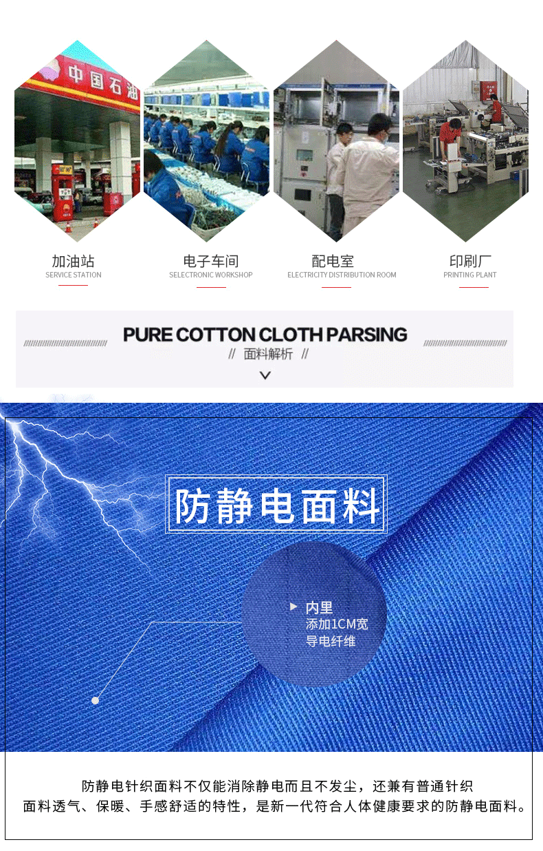 长袖工作服套装防静电男耐磨劳保服机修工人工厂车间上衣工装定制(图3)