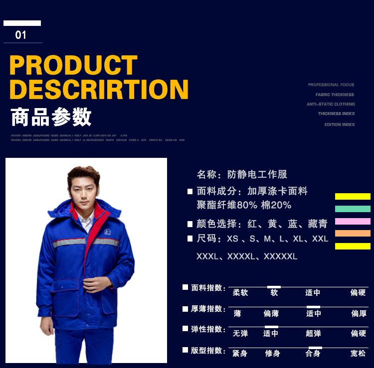 工作服冬装 棉服加厚防静电棉衣长袖中石化中石油套装(图4)