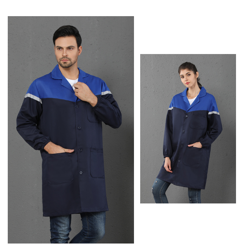 工作服男蓝大褂劳保服搬运定制罩衣仓库耐磨防尘大码长袖款定制(图5)