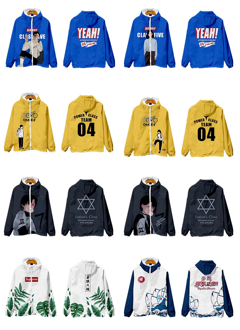 班服外套定制卫衣秋冬连帽套头拉链全身印风衣潮运动会长袖衫订做(图11)