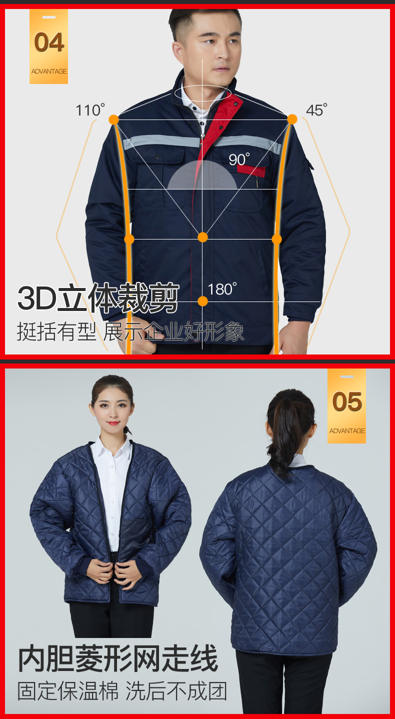 冬季工作服棉衣男加厚活里活面棉服防寒工装上衣耐磨棉袄汽修服(图6)