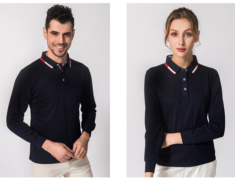 长袖polo衫定制印logo工作服翻领员工班服男女文化广告衫印字定做(图25)