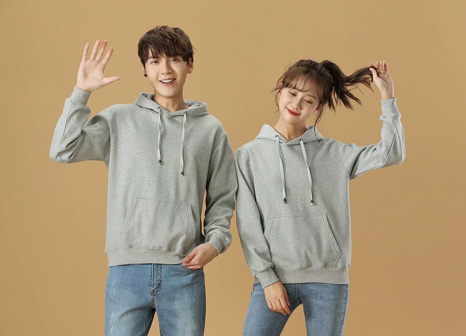 卫衣定制印字logo班服同学聚会团体工作服连帽拉链外套加绒刺绣(图11)