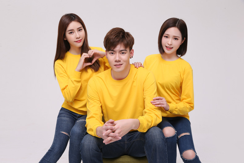 纯棉圆领卫衣工作服定制logo加厚企业文化衫定做无帽广告团体服装(图13)