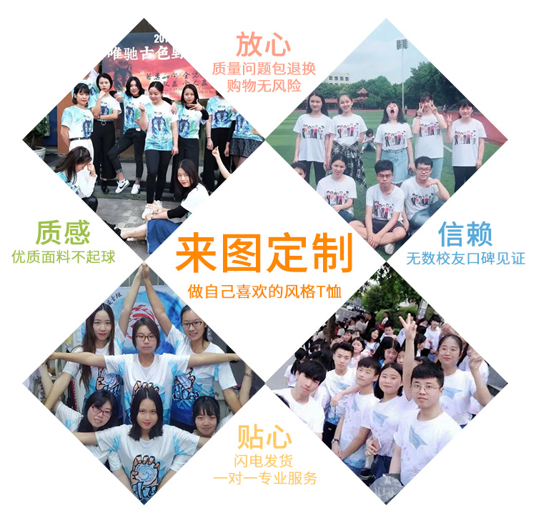 1578621673598976.jpg 班服定制t恤短袖学生夏季毕业班服定制运动会纯棉印logo文化衫(图1)