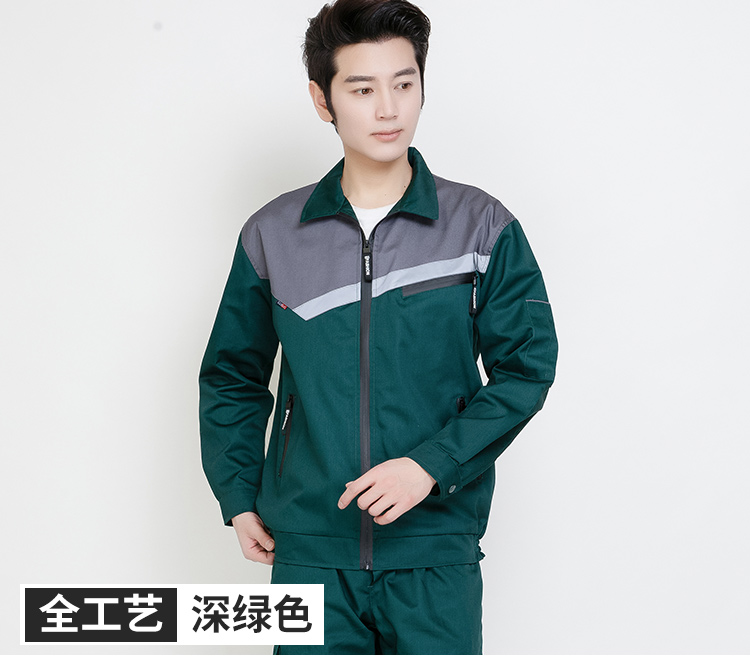 长袖工作服套装男女反光条纯棉防烫耐磨劳保服冬防静电工作服(图25)