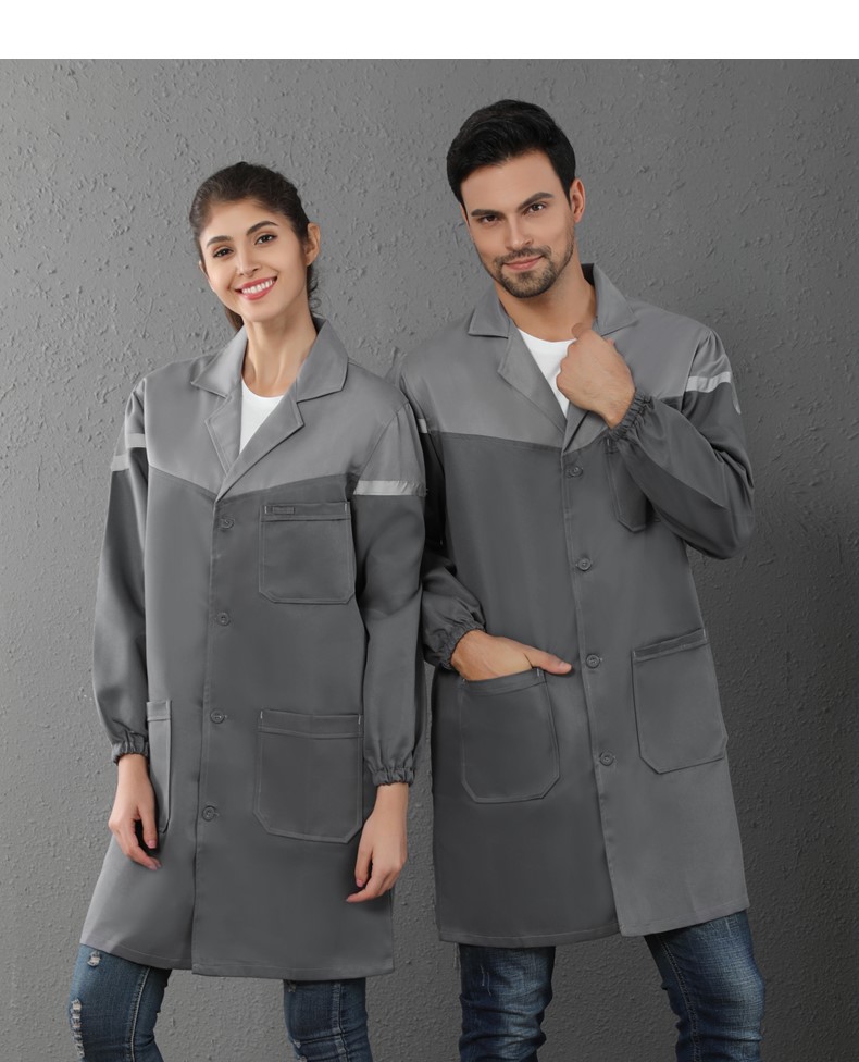 定制加厚蓝大褂工作服男女长款工装耐磨防尘搬运工服罩衣劳保服(图20)