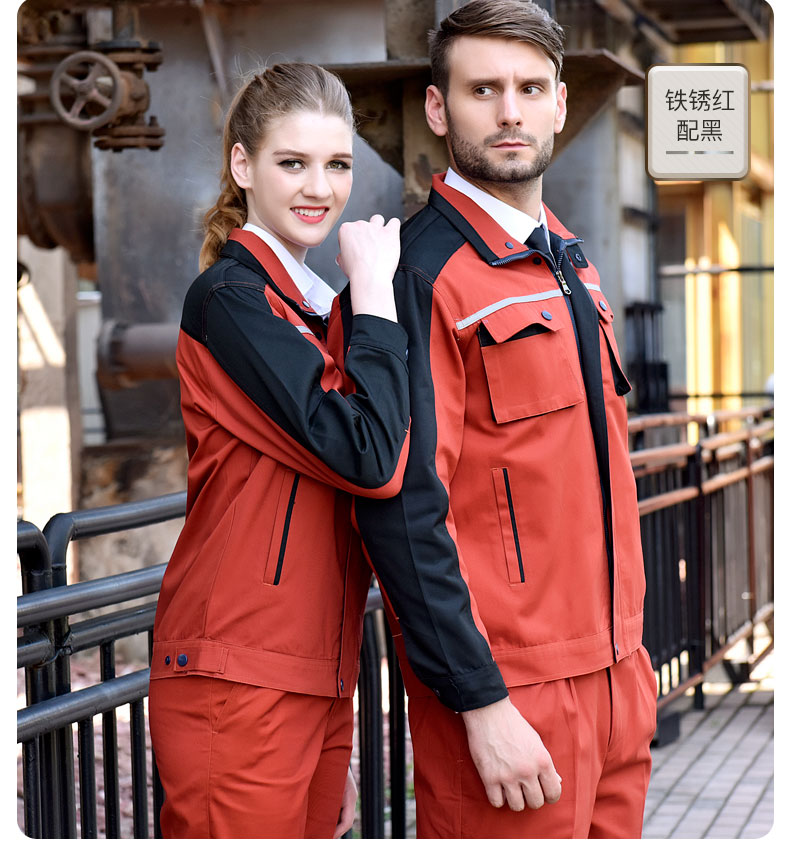 长袖工作服套装男耐磨车间厂服上衣男士反光条劳动劳保服汽修服(图17)