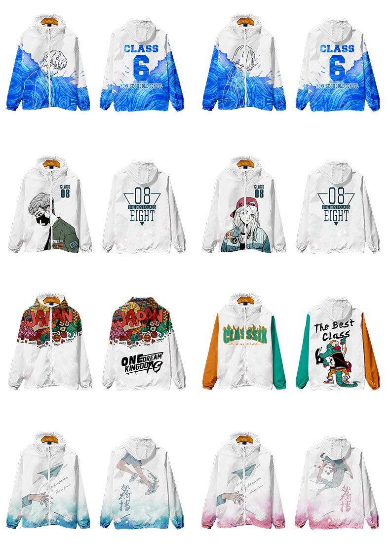 班服外套定制卫衣秋冬连帽套头拉链全身印风衣潮运动会长袖衫订做(图12)