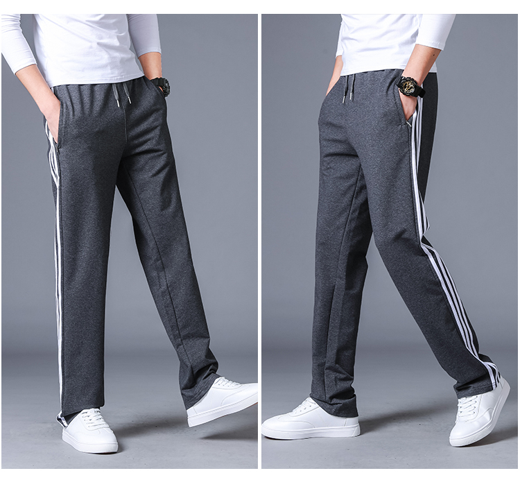 运动裤男休闲裤秋冬季纯棉直筒长裤大码宽松加绒卫裤男春秋跑步裤(图27)