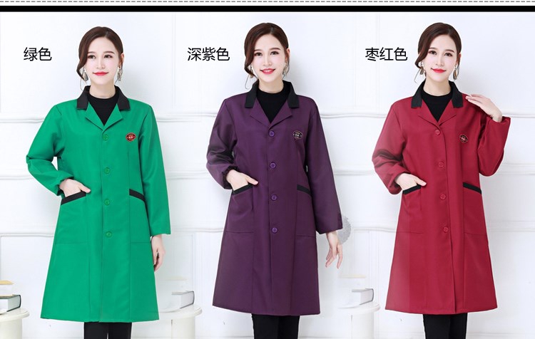 罩衣成人女工作服防油防水薄厨房围裙时尚长袖大褂男定制LOGO(图7)