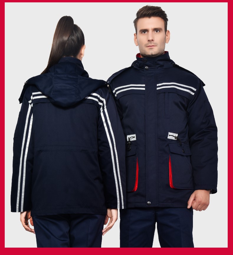 冬季工作服棉衣男劳保服棉服冬天加厚耐磨防寒保暖中长款棉袄套装(图22)