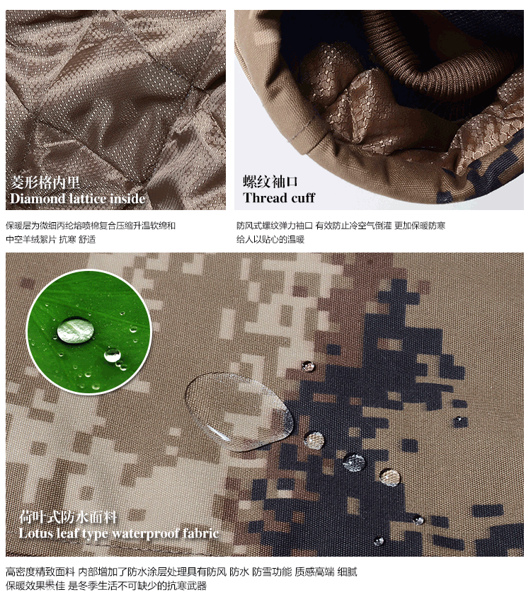 军大衣男冬季加厚防寒服特种兵作训棉大衣冷库工作服荒漠迷彩大衣(图19)