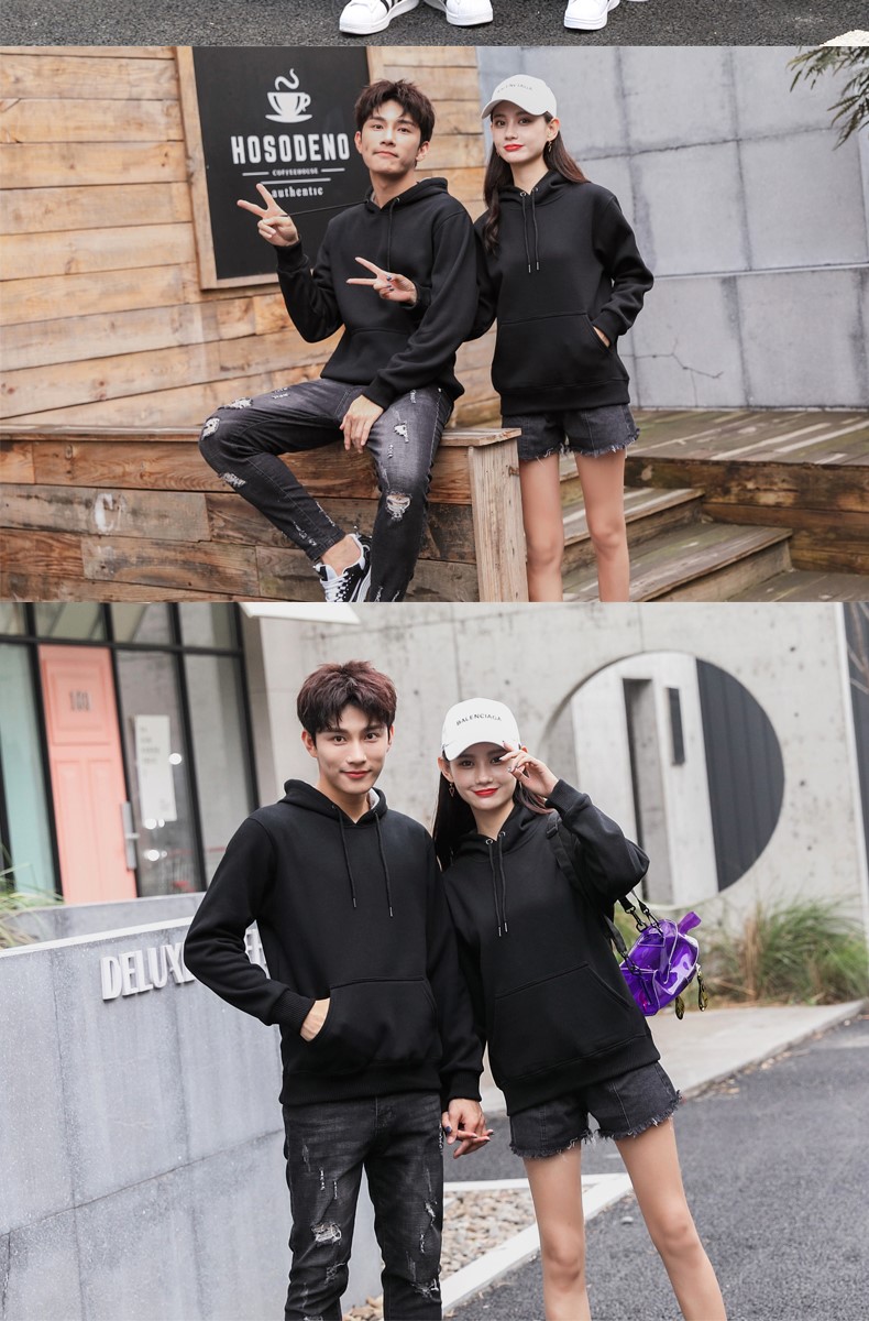 加绒带帽卫衣女工作服秋冬装定制班服团体活动衫男服务员印字diy(图34)