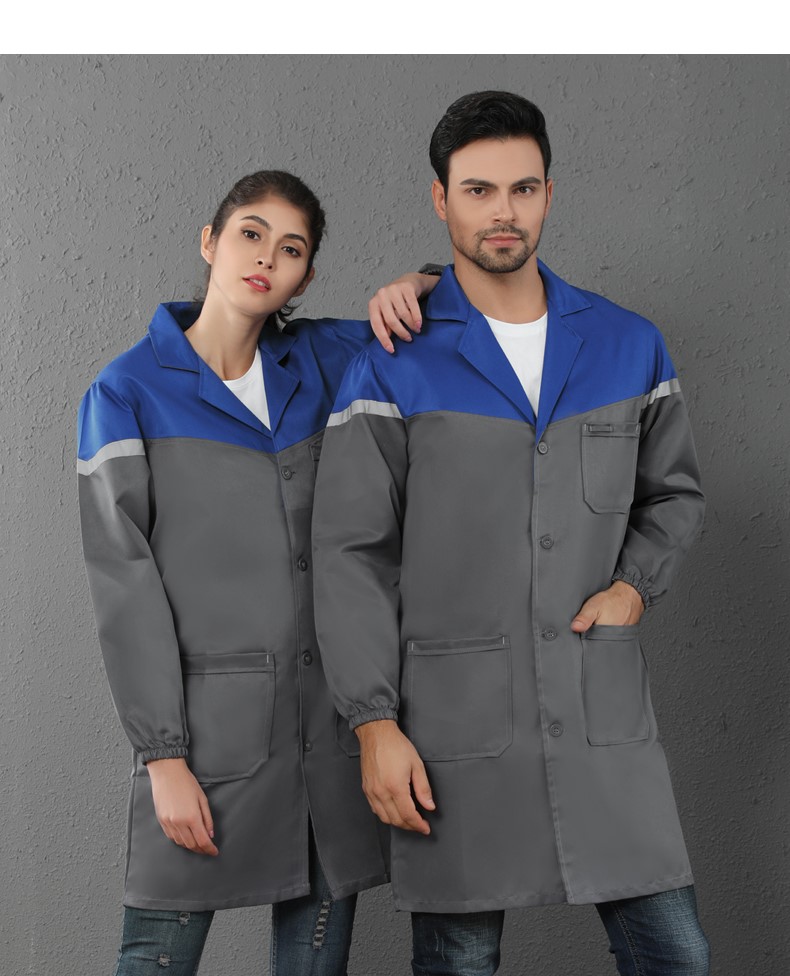 工作服男蓝大褂劳保服搬运定制罩衣仓库耐磨防尘大码长袖款定制(图9)