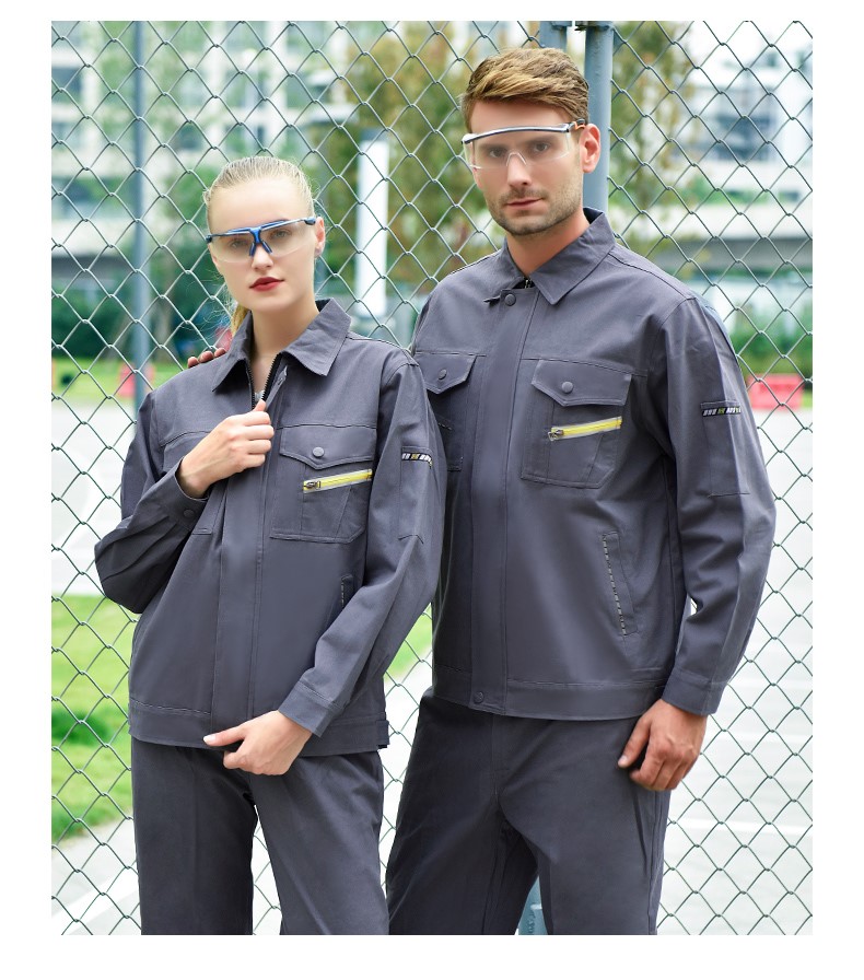 纯棉工作服套装男全棉春秋加厚耐磨焊工防烫劳保服汽修服上衣定制(图15)