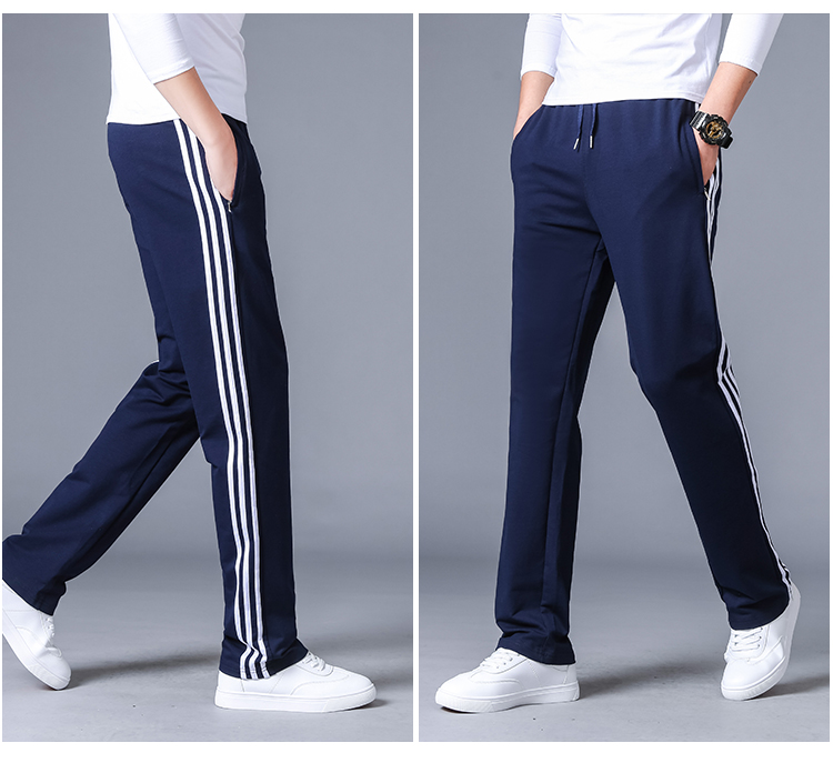 运动裤男休闲裤秋冬季纯棉直筒长裤大码宽松加绒卫裤男春秋跑步裤(图26)