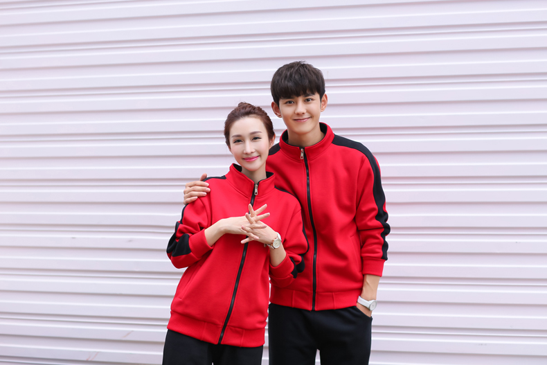 秋冬装快餐火锅店服务员工作服长袖卫衣定制超市工装加厚外套印字(图16)