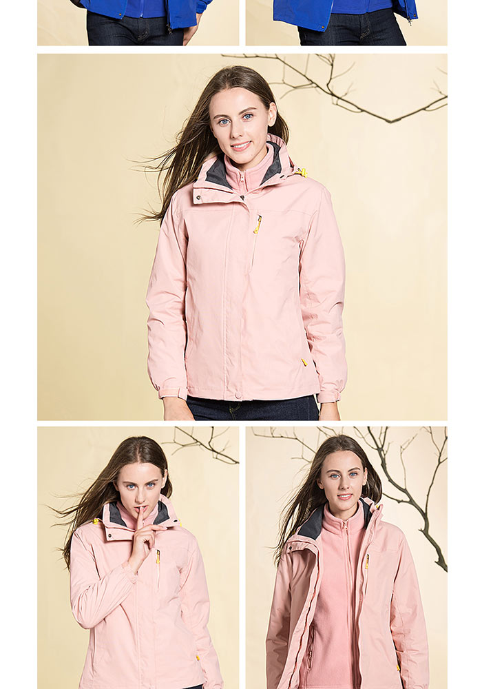 冬季大红色冲锋衣女三合一可拆卸加绒加厚防寒工作服男定制印logo(图13)