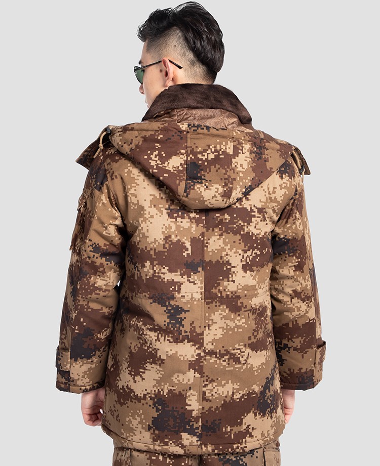 配发正品荒漠大衣迷彩作训大衣棉大衣加厚军大衣防寒保安棉服棉袄(图4)