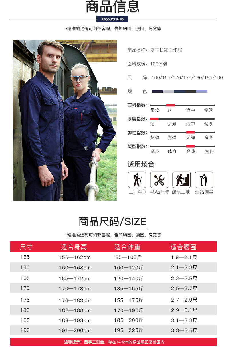 1573746654615189.jpg 夏季纯棉工作服套装男 全棉夏天薄款耐磨透气工厂车间劳保服上衣(图6)