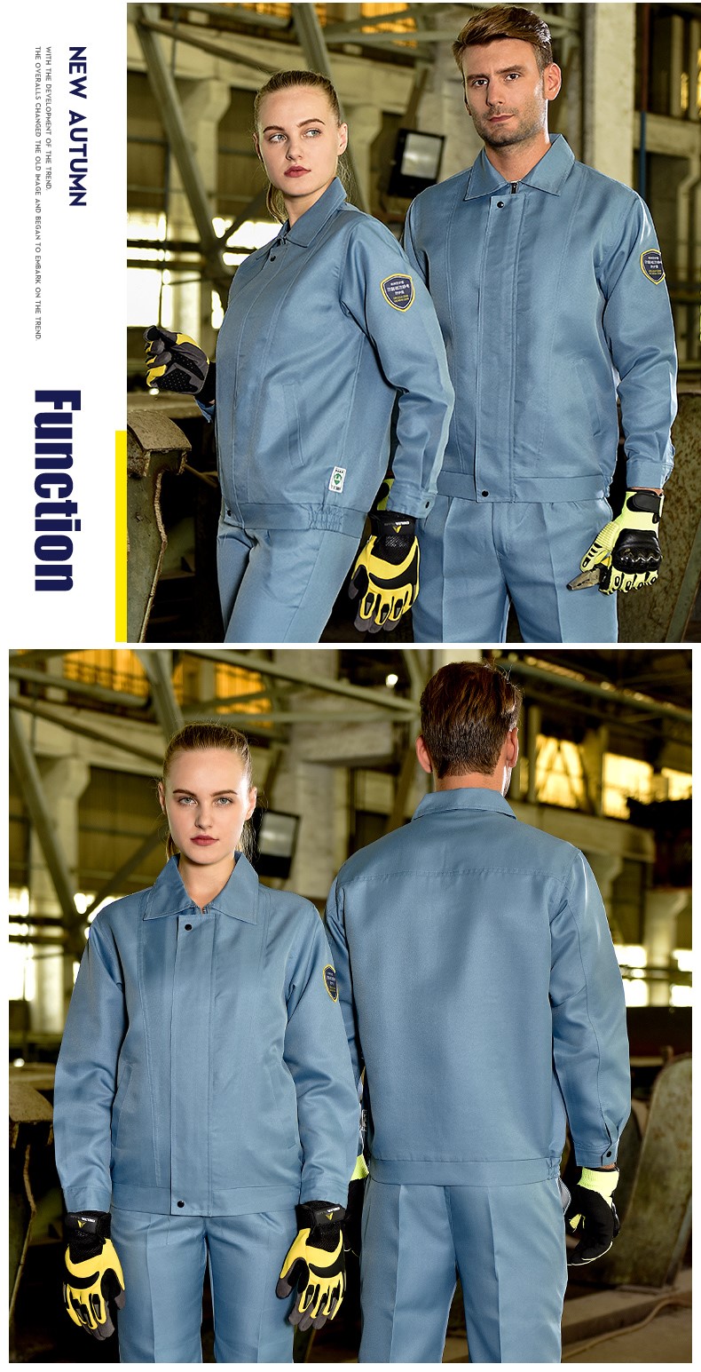 春秋防静电防酸碱工作服套装男电工加油站化工实验室防护服劳保服(图11)