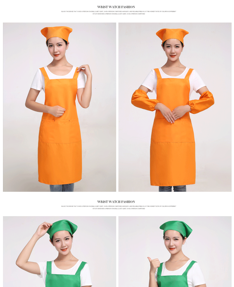 1578815021887753.gif 围裙女时尚工作服帆布漂亮韩版家用厨房美甲店咖啡厅带兜上班定制(图17)