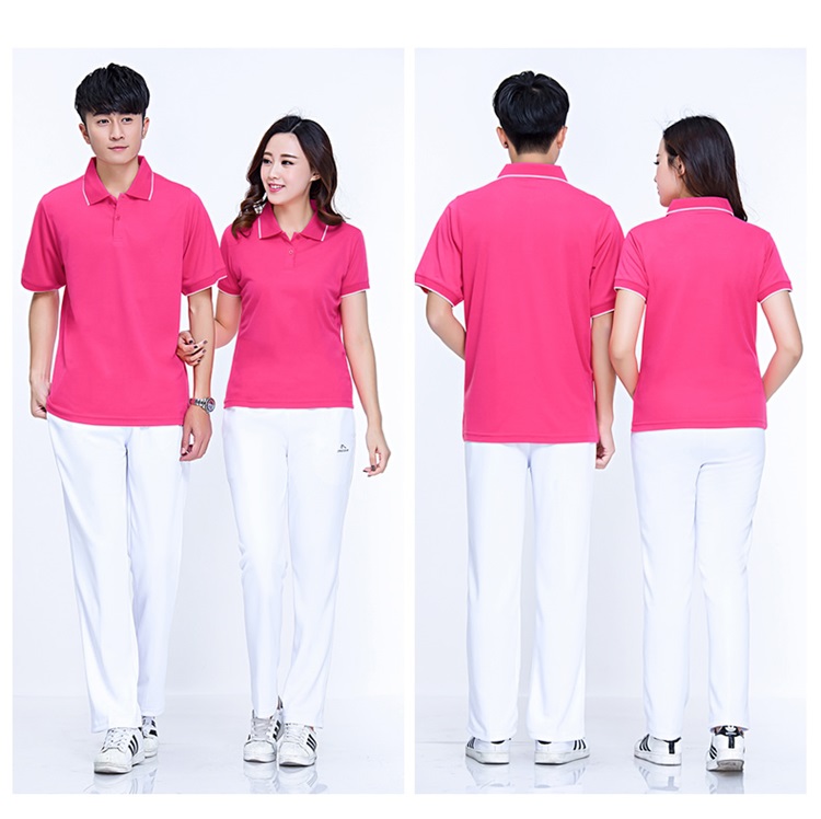 夏季情侣运动短袖t恤男女速干透气POLO衫团体定制logo工作服上衣(图12)