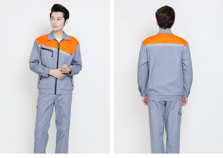 春秋长袖工作服套装男女反光条纯棉防烫耐磨劳保服冬防静电工作服(图12)
