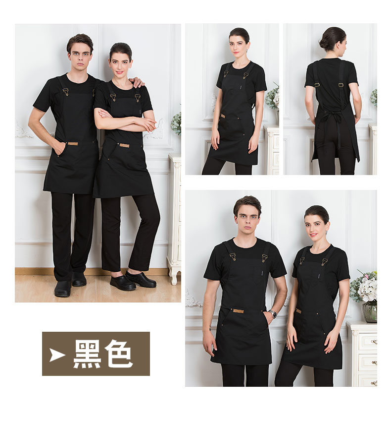 韩版定做LOGO背带园艺网咖理发加厚耐磨西餐厅烘焙蛋糕奶茶店围裙(图11)