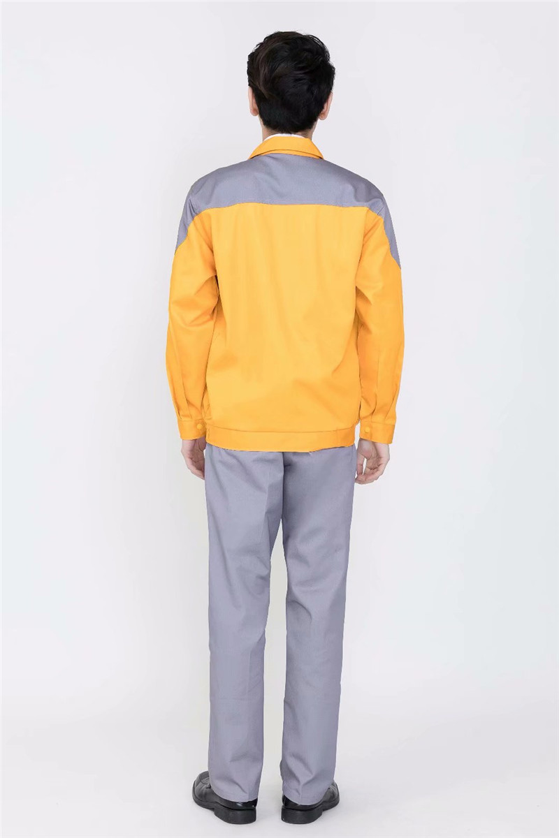 长袖拼色工作服套装男定制印字救援服劳保上衣汽修服工地车间(图9)