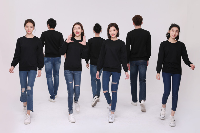 纯棉圆领卫衣工作服定制logo加厚企业文化衫定做无帽广告团体服装(图23)