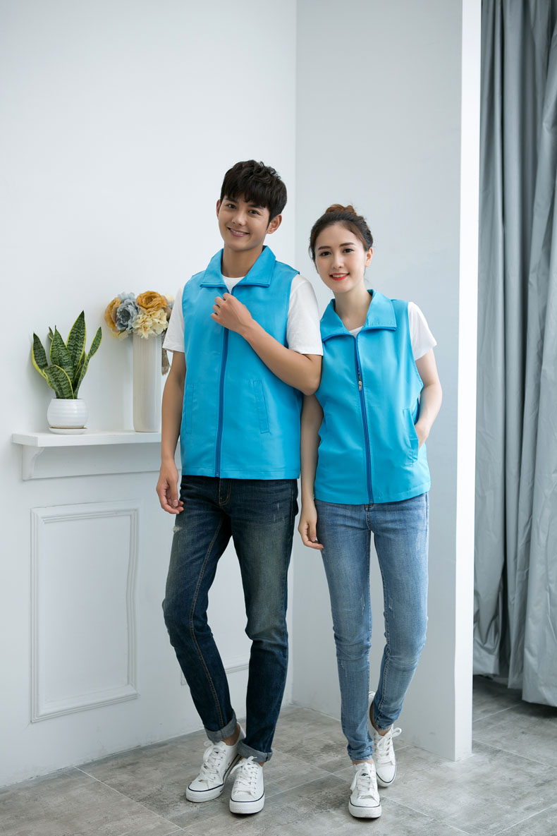 印logo定制志愿者马甲义工工作服公益活动服装v领背心纯棉红马甲(图7)