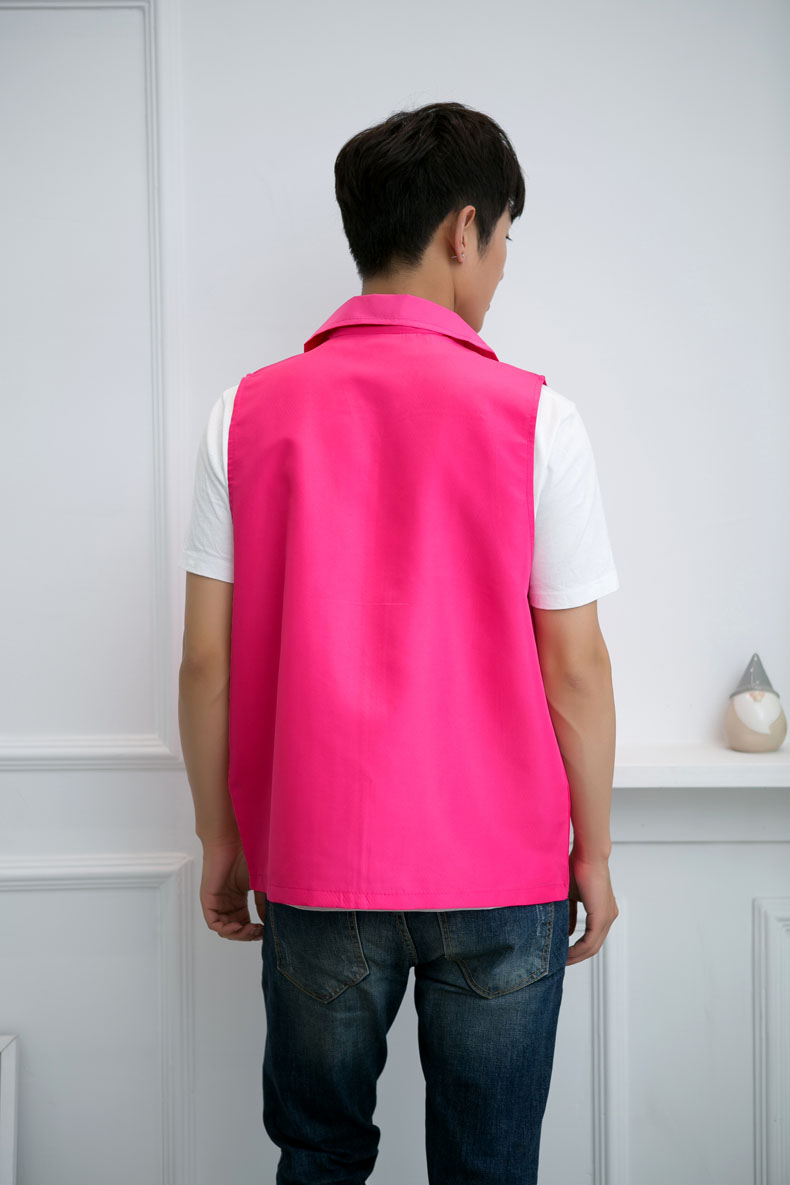 印logo定制志愿者马甲义工工作服公益活动服装v领背心纯棉红马甲(图36)
